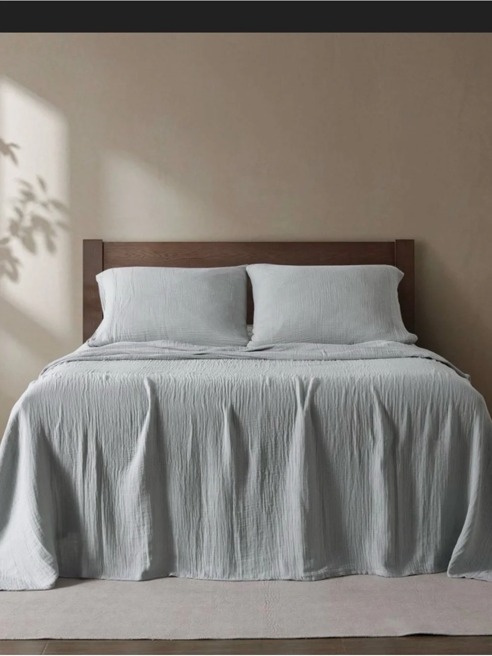 Soft Cotton Gauze Sheet Set - Light Gray